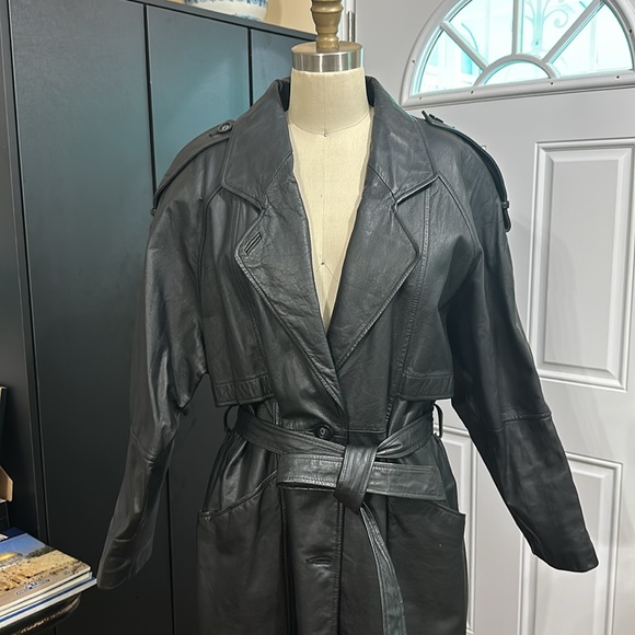 🌺🌺 NWT JESSICA ASH LEATHER COAT SIZE M - Picture 1 of 13